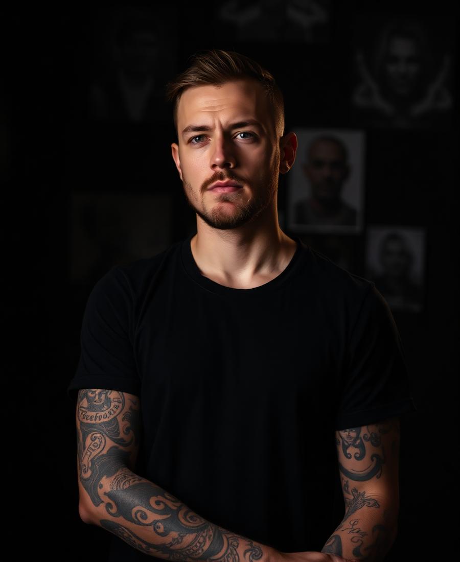 Retrato de Luis Montelón, tatuador en Magic Tattoo